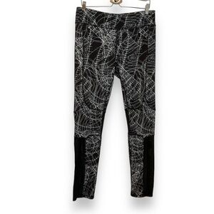 Steve Madden Leggings‎ Black Mesh Abstract Web Print White Size XL